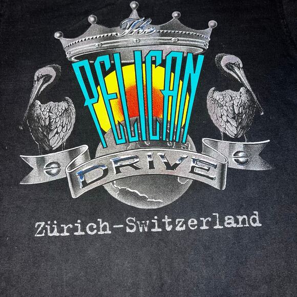 Vintage Harley Davidson Y2K 2000 Pelican Drive Zurich Switzerland graphic Tee M - Picture 5 of 5